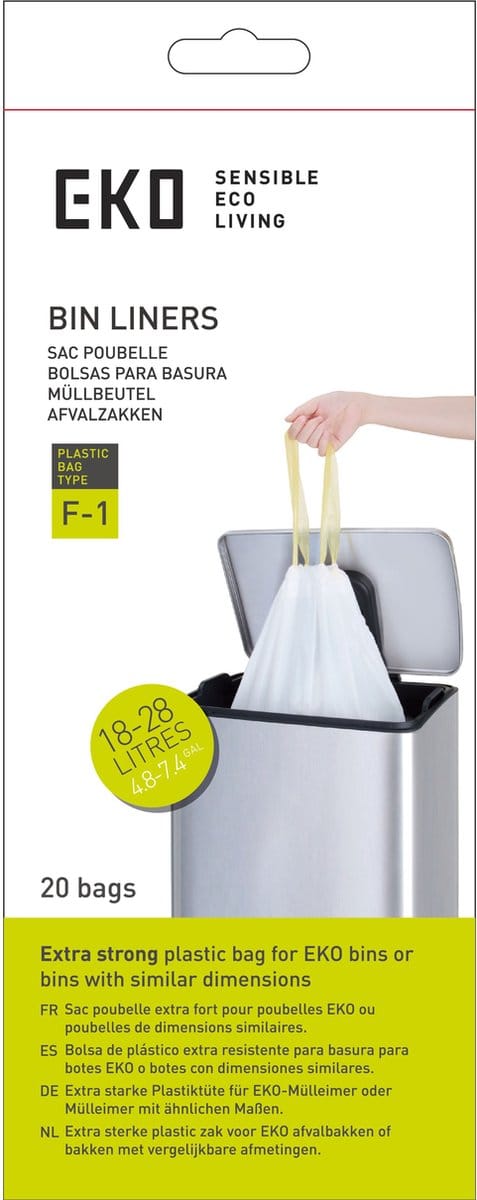 EKO - Afvalzakken 30.3 liter (F1) - Plastic - wit - Afvalzak