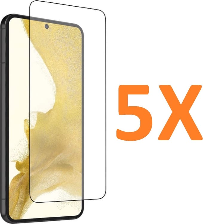 Screenprotector Glas - Tempered Glass Screen Protector Geschikt voor: Samsung Galaxy S23 - 5x