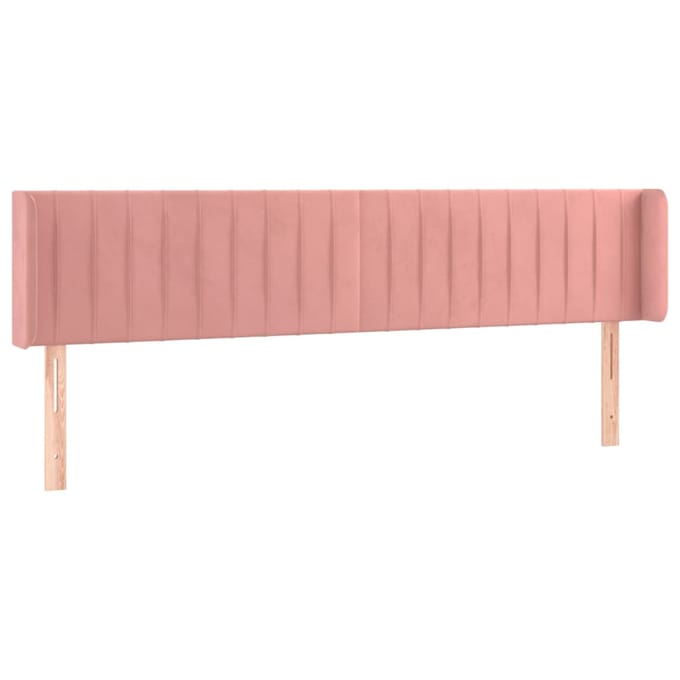 vidaXL - Hoofdbord - LED - 203x16x78/88 - cm - fluweel - roze