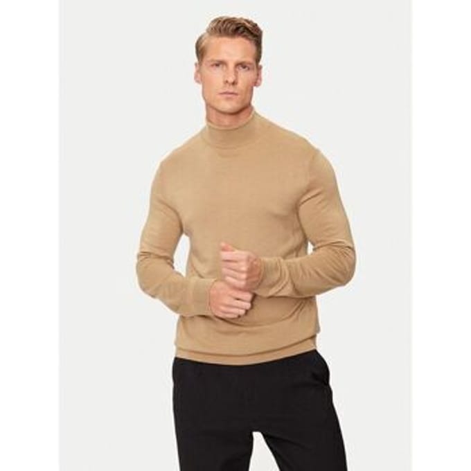 Trui Selected 16094653 MERINO ROLL NECK-KELP
