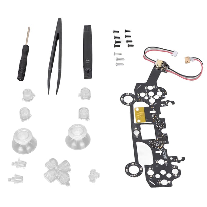 Boutons lumineux D-Pad 8 couleurs, 19 modes, kit de boutons lumineux LED classiques DIY pour PS5 black