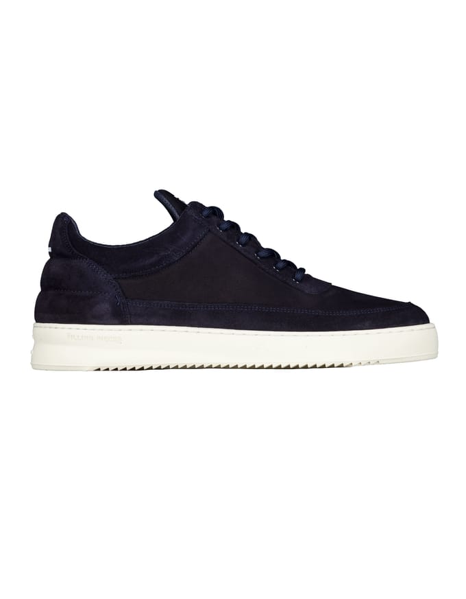 Filling Pieces 122610300353 Sneakers Donkerblauw Low Top Suede Grain