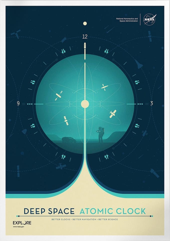 Deep Space Atomic Clock (Blue) | Space, Astronomie & Ruimtevaart Poster | A3: 30x40 cm