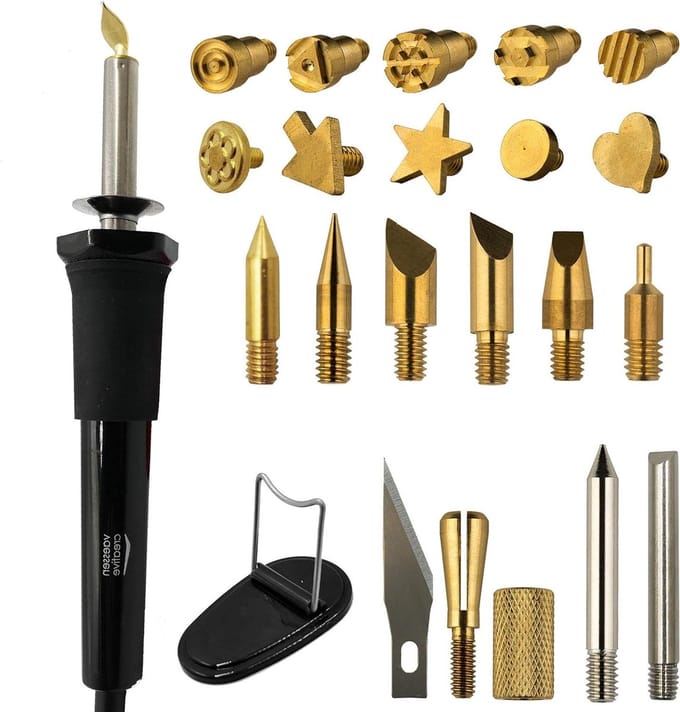 Houtbrander Set - Pyrografie Pen - Decoreren Hout - 23 Opzetstukken - 25.8 cm - Zwart