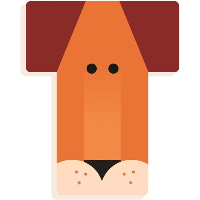 DJECO houten letter designed animal T