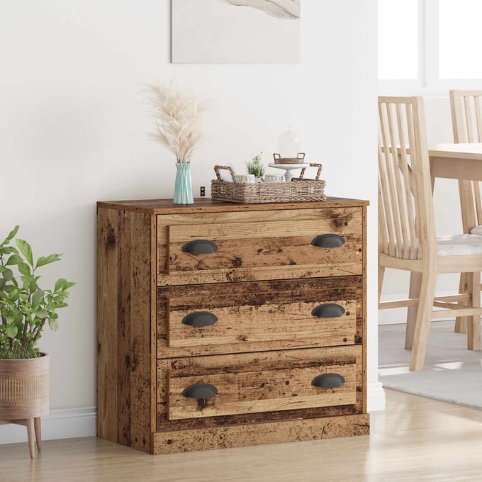vidaXL - Dressoir - Oud - Hout - 70 - x - 35,5 - x - 67,5 - cm - Bewerkt - hout
