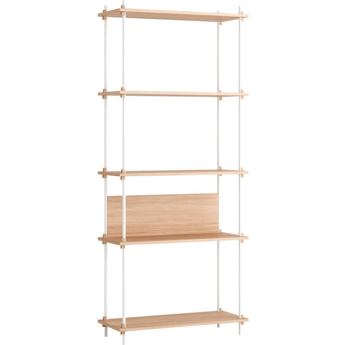 Moebe Shelving System Set 03 - eiken, wit