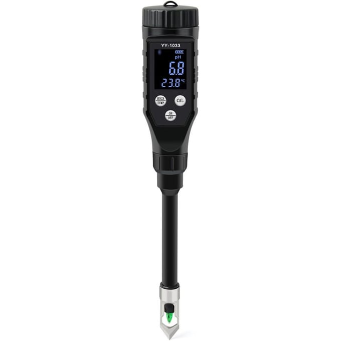 2 in 1 LCD digitaal display Bodem PH-tester Bodemtemperatuur / PH-testers Tuinplanten Bodemdetector Bodem zwart