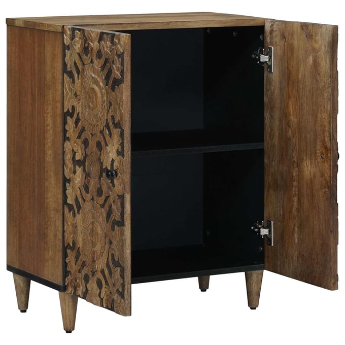 vidaXL Opslag Dressoir 60 x 33,5 x 75 cm Massief Mango Hout Bruin