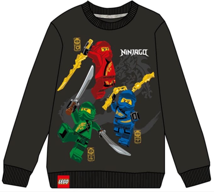 Lego Ninjago Sweatshirt Zwart Katoen Maat 98