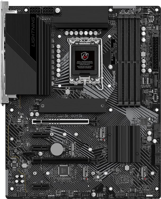 ASRock Z790 PG Lightning Moederbord Socket Intel LGA 1700 Vormfactor ATX Moederbord chipset Intel® Z790