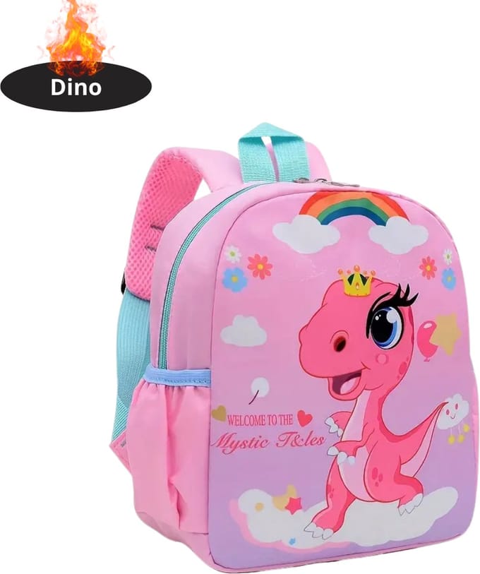 Nivard Rugzak - Meisje - Jongens - Backpack - Schooltas - Laptoptas - Roze Dinosaurus