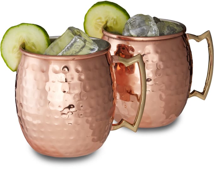 relaxdays - Moscow Mule Beker - 2 stuks - verkoperd roestvrij staal - 50 cl