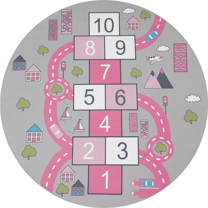 Kindertapijt Bini roze 200 cm rond