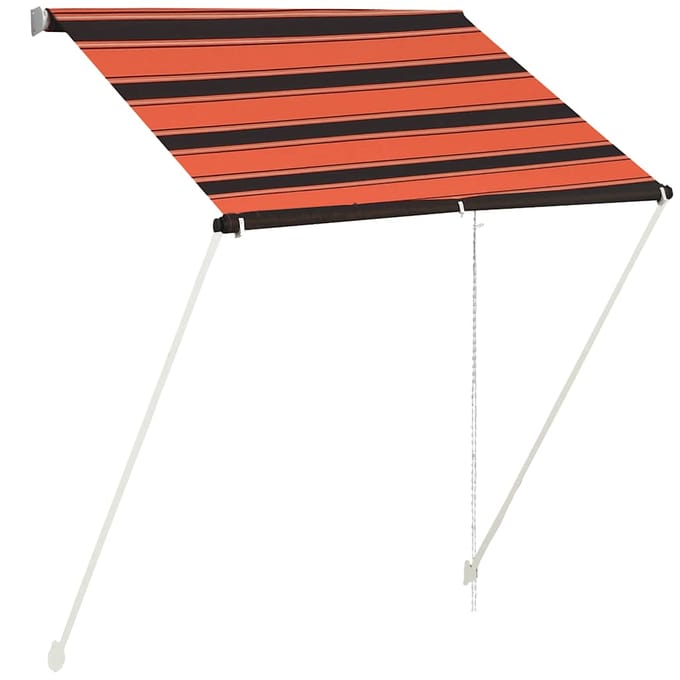 vidaXL - Luifel - uittrekbaar - 150x150 - cm - oranje - en - bruin
