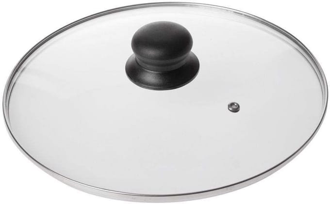 Glazen deksel 26 cm universeel pannendeksel met stoomopening en koel handvat