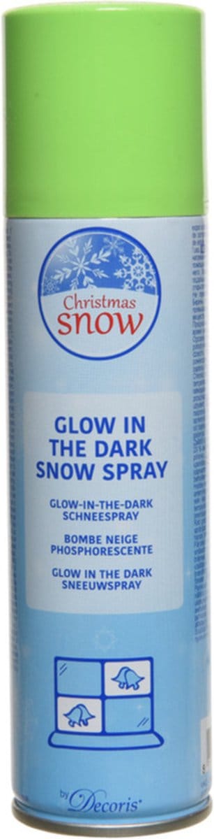 Sneeuwspray glow in the dark - busje 150 ml - kunstsneeuw spray - spuitsneeuw - sneeuw