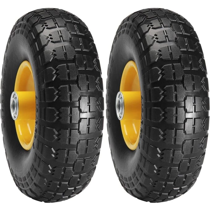 Roue Pneu Run-Flat PU Solide Pneu Tubeless Sans Crevaison 10  Lot de 2 400 lbs