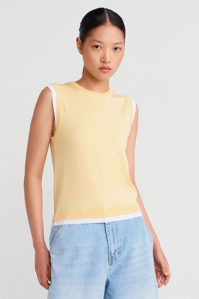 Mouwloze Ribgebreide Top