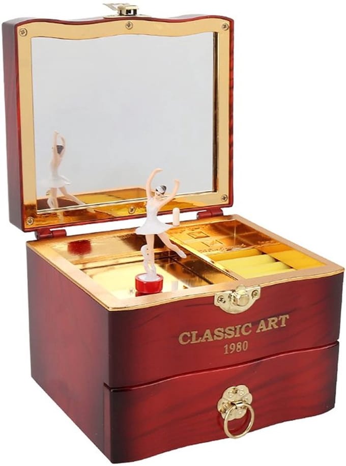 Dailygoody - Muzikale Sieraden Opbergdoos - Vintage Sieradendoos