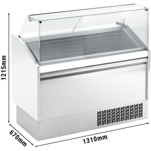 GGM Gastro Eistheke LEVI - 1310mm - Statisch - für 7+7x 5 Liter Eisbehälter - Weiß Wit