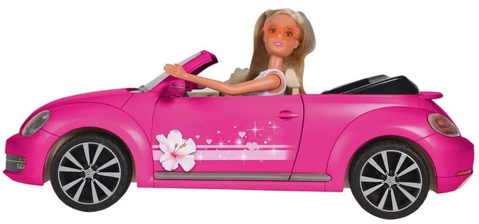 Simba Dickie toys Steffi Love Cabriolet New Beetle - Roze auto met pop
