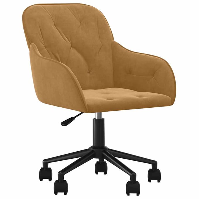 vidaXL - Eetkamerstoelen - draaibaar - 2 - st - fluweel - bruin