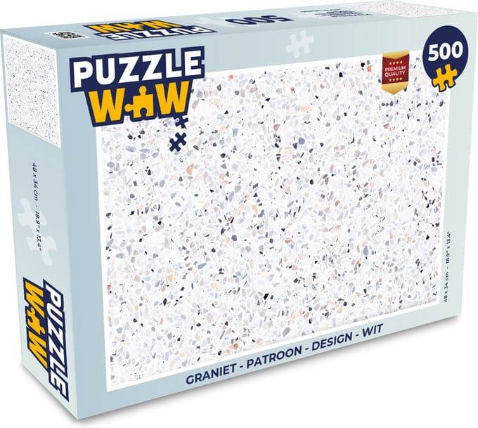 Puzzel Graniet - Structuur - Design - Wit - Legpuzzel - Puzzel 500 stukjes