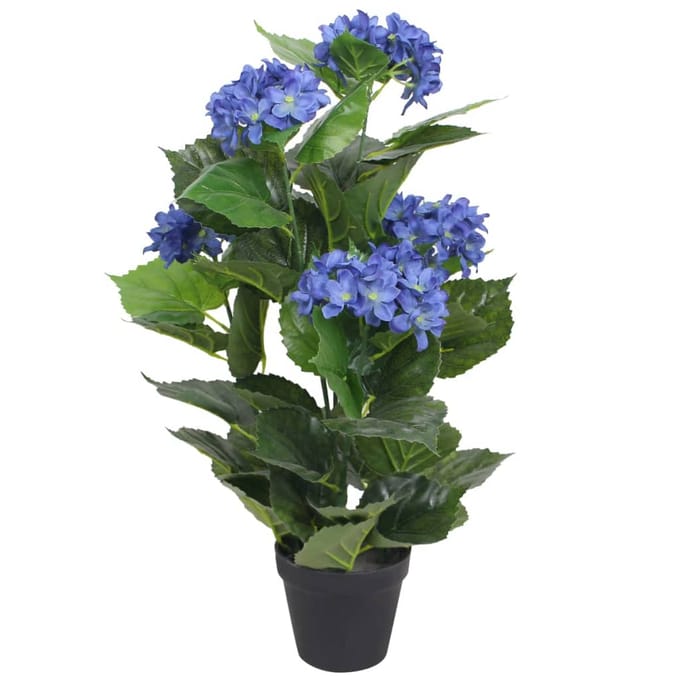 vidaXL - Kunst - hortensia - plant - met - pot - 60 - cm - blauw