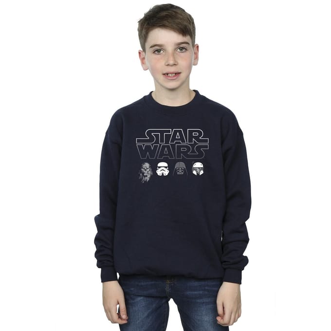 Star Wars Jongens Sweatshirt met Karakterhoofden (Marineblauw)