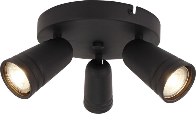 Chericoni Spero Plafondspot - 3 lichts - Ø6 cm - GU10 - Zwart