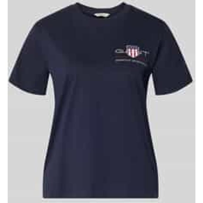 T-shirt met ronde hals en labelstitching