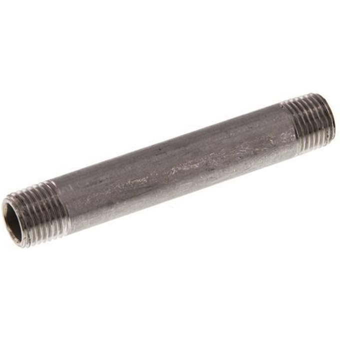 R 1/4'' RVS Dubbele Pijpnippel 20 Bar DIN 2982 - 80mm