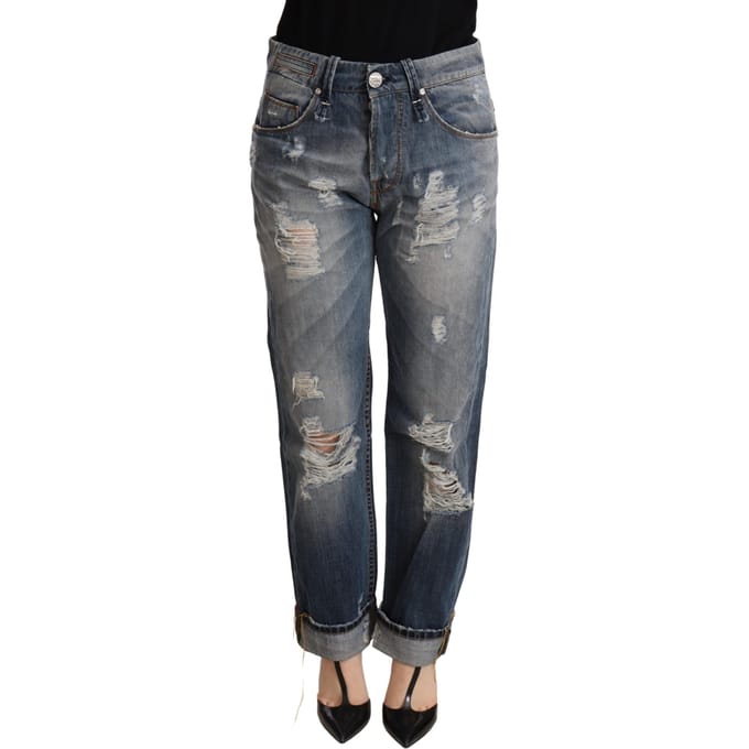 Boyfriend Jeans Versleten Gescheurd