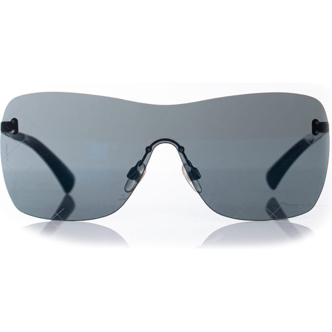 Gequilte shield zonnebril in blauw