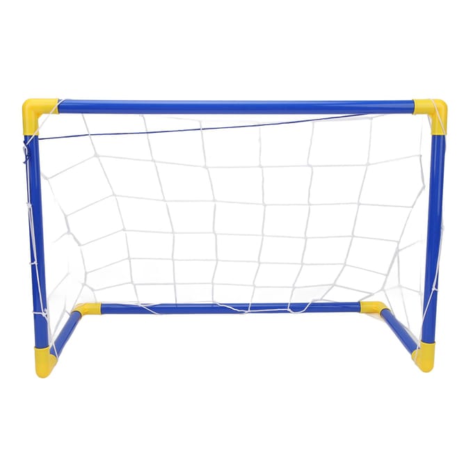 Binnen Buiten Kinderen Mini Voetbaldoel Set Kinder Voetbal Bal Doel Set met Net Pomp blue