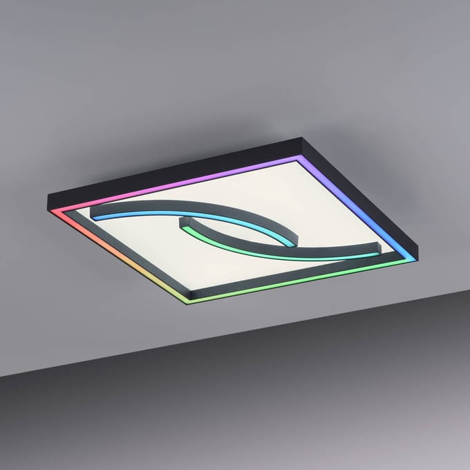 Paul Neuhaus LED plafondlamp Serpent, dimbaar, RGBW, vierkant