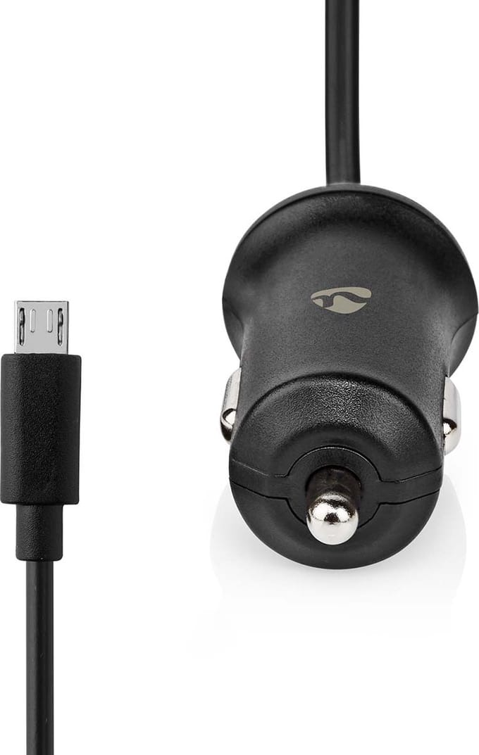 Nedis Autolader - 12 W - 1x 2.4 A - Outputs: 1 - Micro-USB - 1.00 m - Single Voltage Output