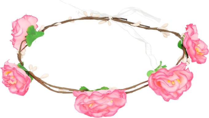 Haarsoires Haarband Bloemenkroon – Roze