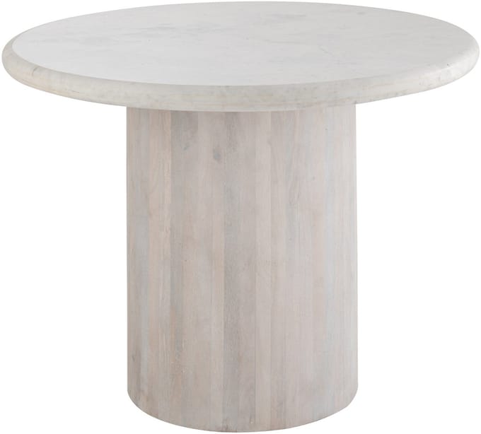 J-Line bijzettafel Rond Marmer - steen - gebroken wit - large