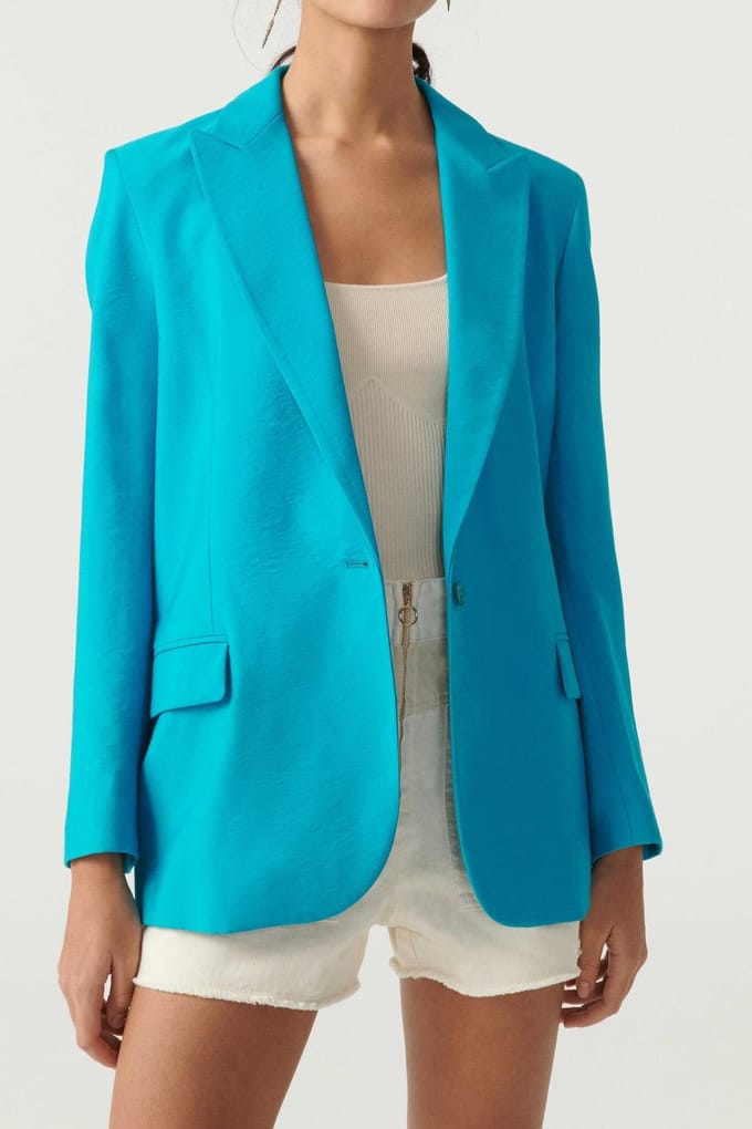 BA&SH Veste Heroes Turquoise Taglia: L | Blazers Outlet | Donna | Ciano