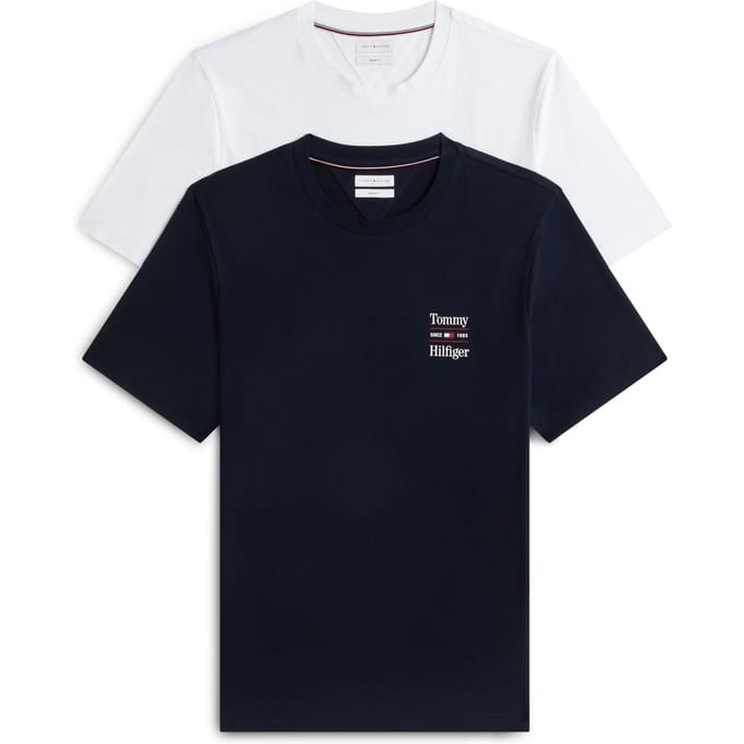 Tommy Hilfiger 2-pack Chest Graphic Navy/white Größe: M | Basic T-Shirts Outlet | Herren | Blau