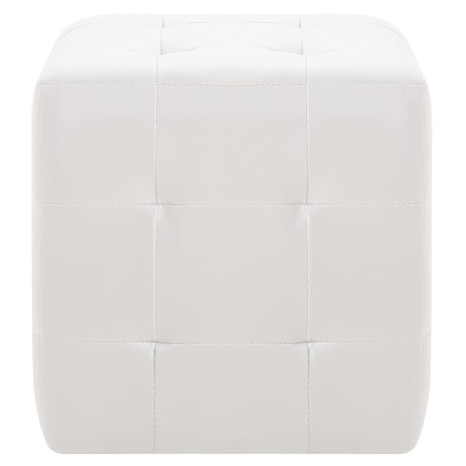 vidaXL - Poef - 2 - st - 30x30x30 - cm - kunstleer - wit