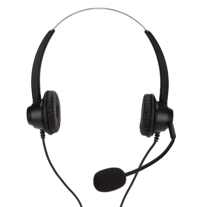 H360D‑2.5 Telefoonheadset Binaurale Klantenservice Hoofdtelefoon met HD Microfoon voor Kantoor Callcenter