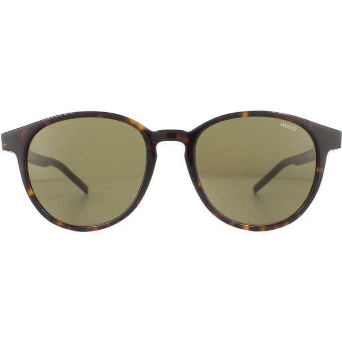 Hugo van Hugo Boss Round Mens Havana groene zonnebril