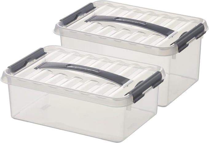 Sunware Opberg boxen set van 6x - kunststof met deksel in 4 en 6 Liter