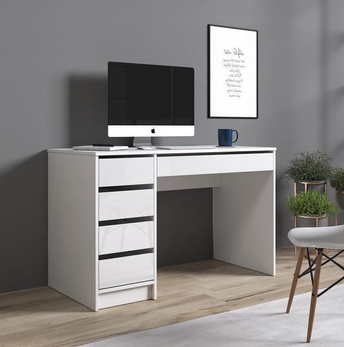 Meubella - Bureau Avio - Wit - 120 cm