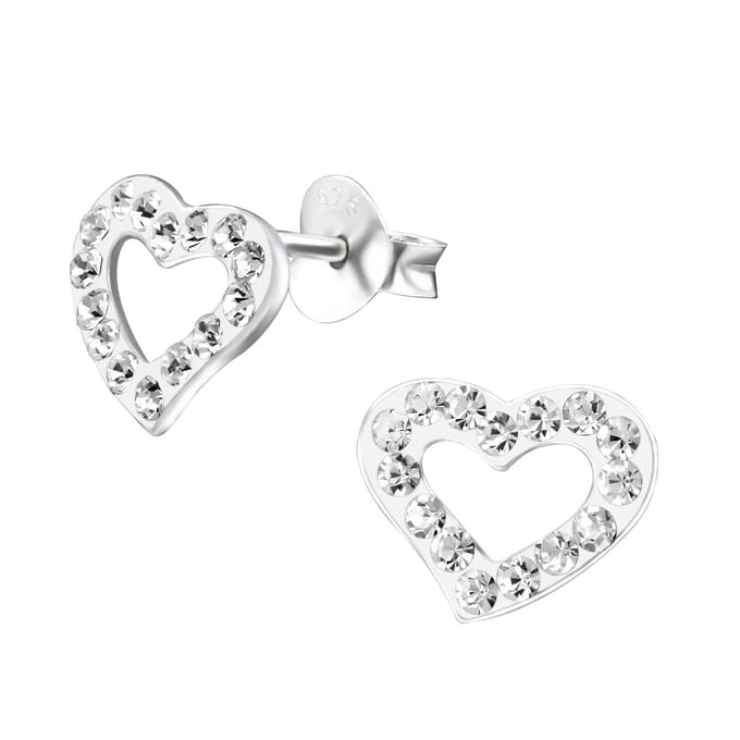 Amanto Kids Oorbellen Faiza - 925 Zilver E-Coating - Hartje - 10x7mm