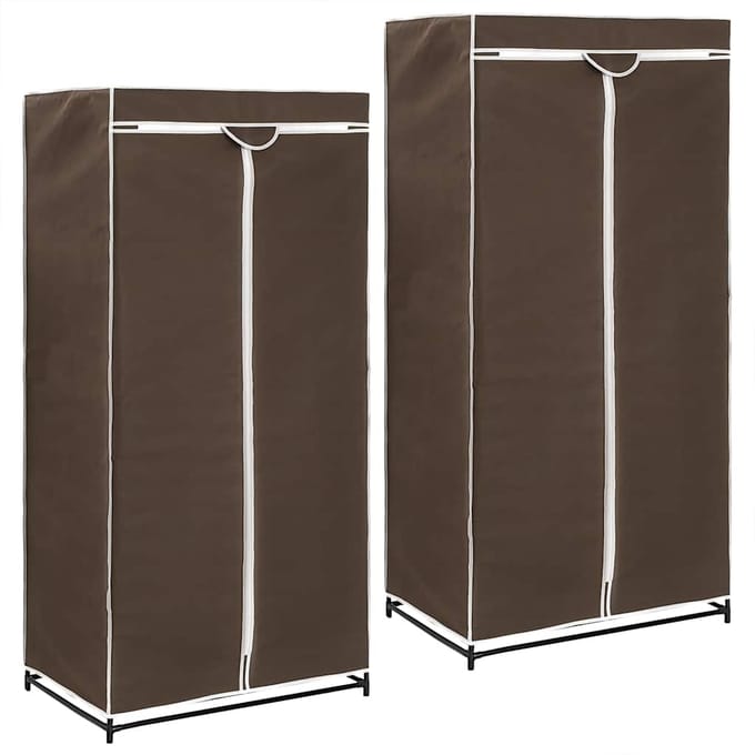 vidaXL - Kledingkasten - 2 - st - 75x50x160 - cm - bruin