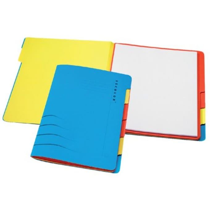 Sorteermap Secolor sixtab 6 tabbladen 100% gerecycled karton 250 gr blauw